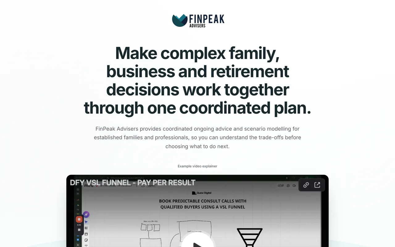 Landing page preview